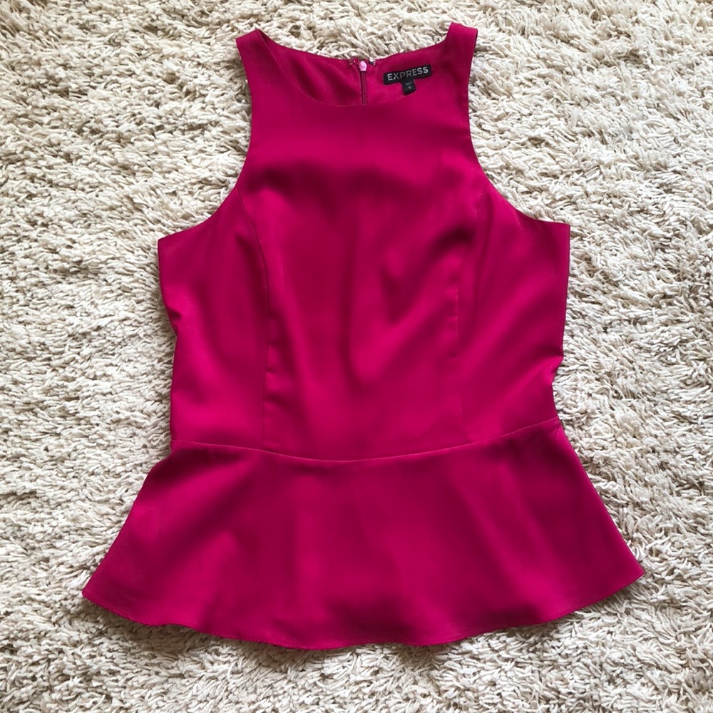 Express Fuchsia Peplum Top